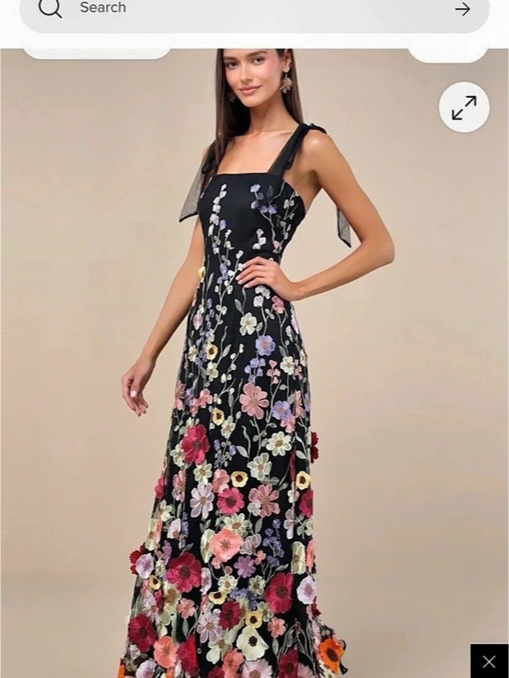 Lulus Thriving Poise Black 3D Floral Embroidered Strapless Maxi Dress Maxi Dress